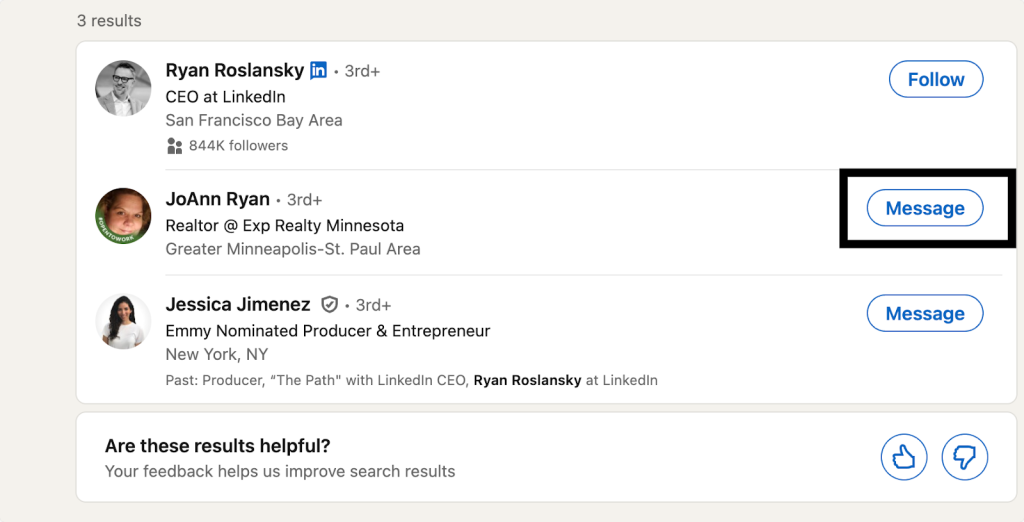 Linkedin messaging and comments