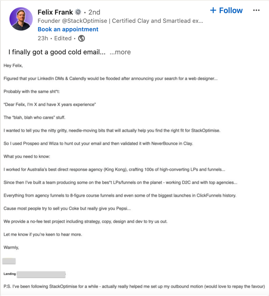 LinkedIn direct messaging