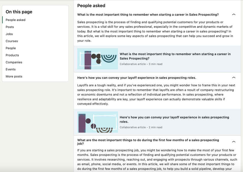 LinkedIn prospecting